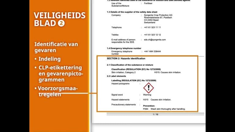Zaaizaadbehandeling, het lezen van het veiligheidsblad (SDS)